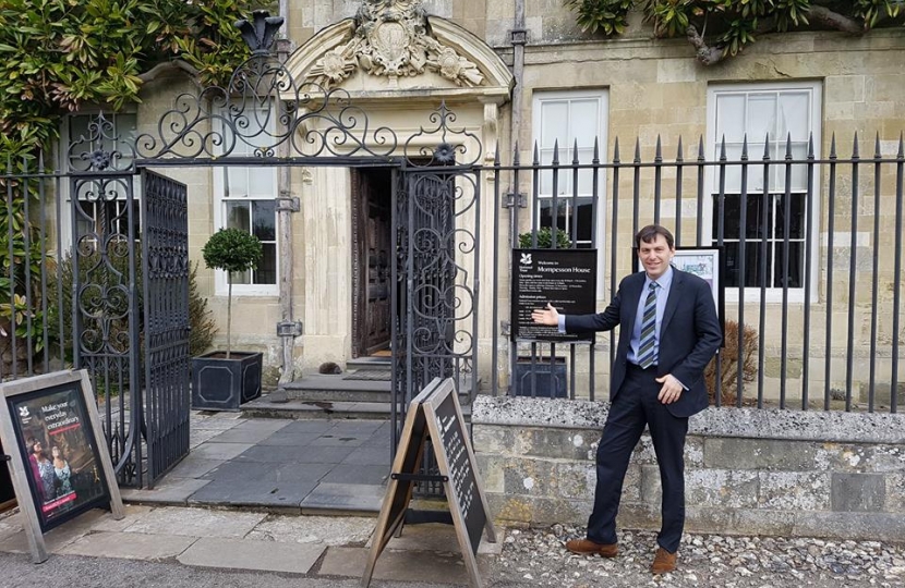 John outside Mompesson House 