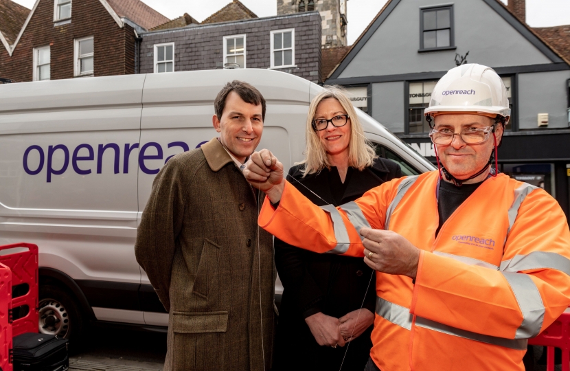 John with Pauline Church and Openreach engineer