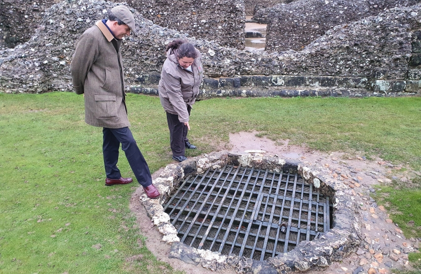 John looking at old rampart in the ancient castle