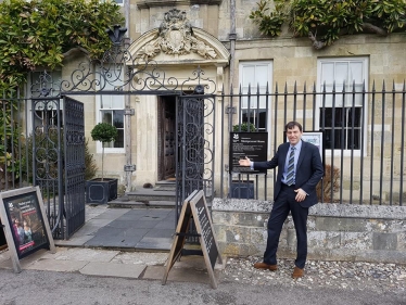 John outside Mompesson House 