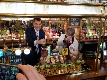 John pouring a pint